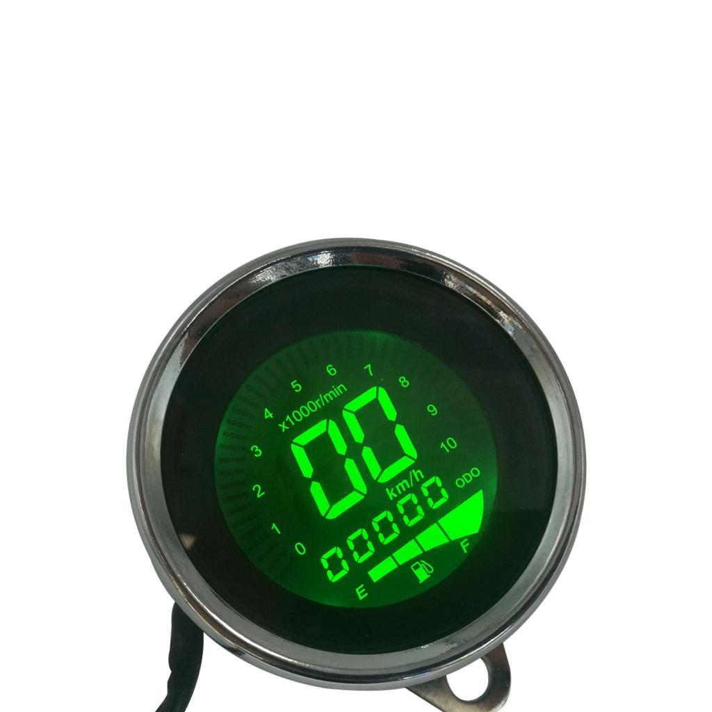 LED Light Odometer Speedometer for Motorcycle with 7 Colors Backlight, General Mechanical Gauge