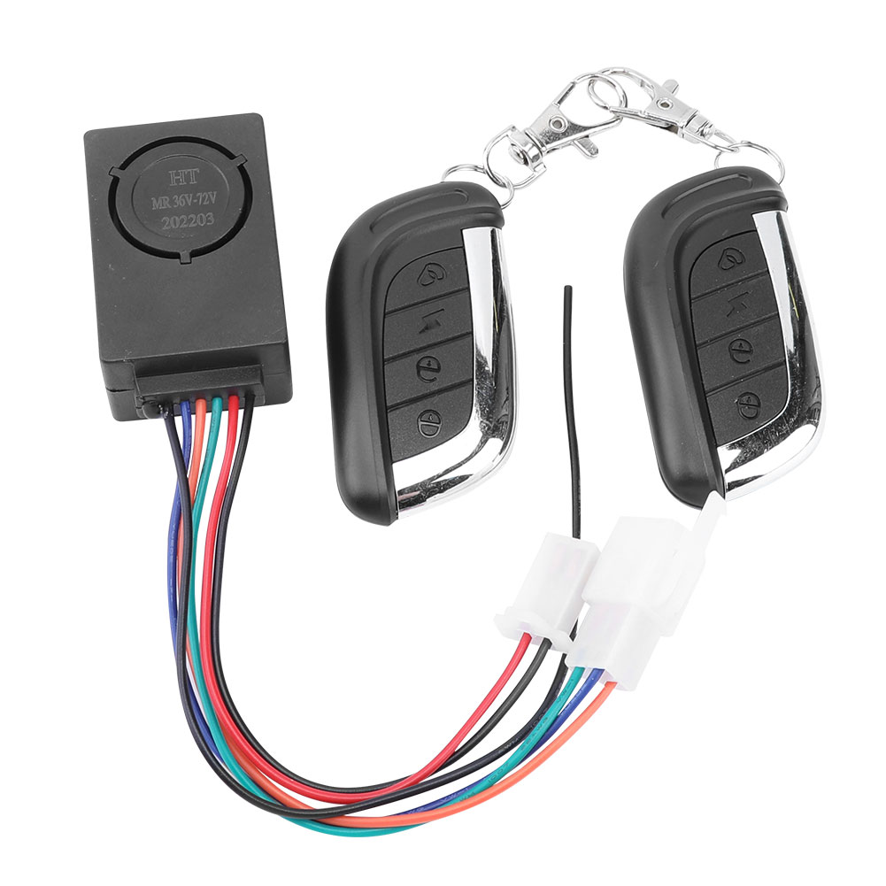 1-5setzt 36-72V 125db Elektrische Fahrzeuge Alarm System Anti-Diebstahl E-Fahrrad Alarm System Fernbedienung Alarm Gerät für Radfahren: Licht Grün
