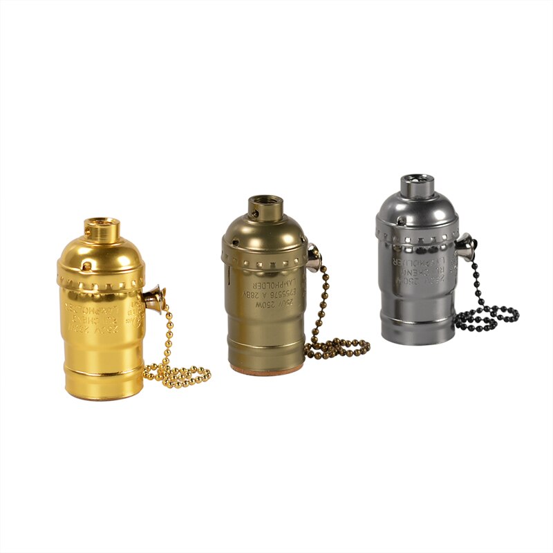 Classic Retro Edison Lamp Holder E27 E26 Lamp Socket Vintage Edison Light Holder Industrial Bulb Pendants Knob Lamp Bases