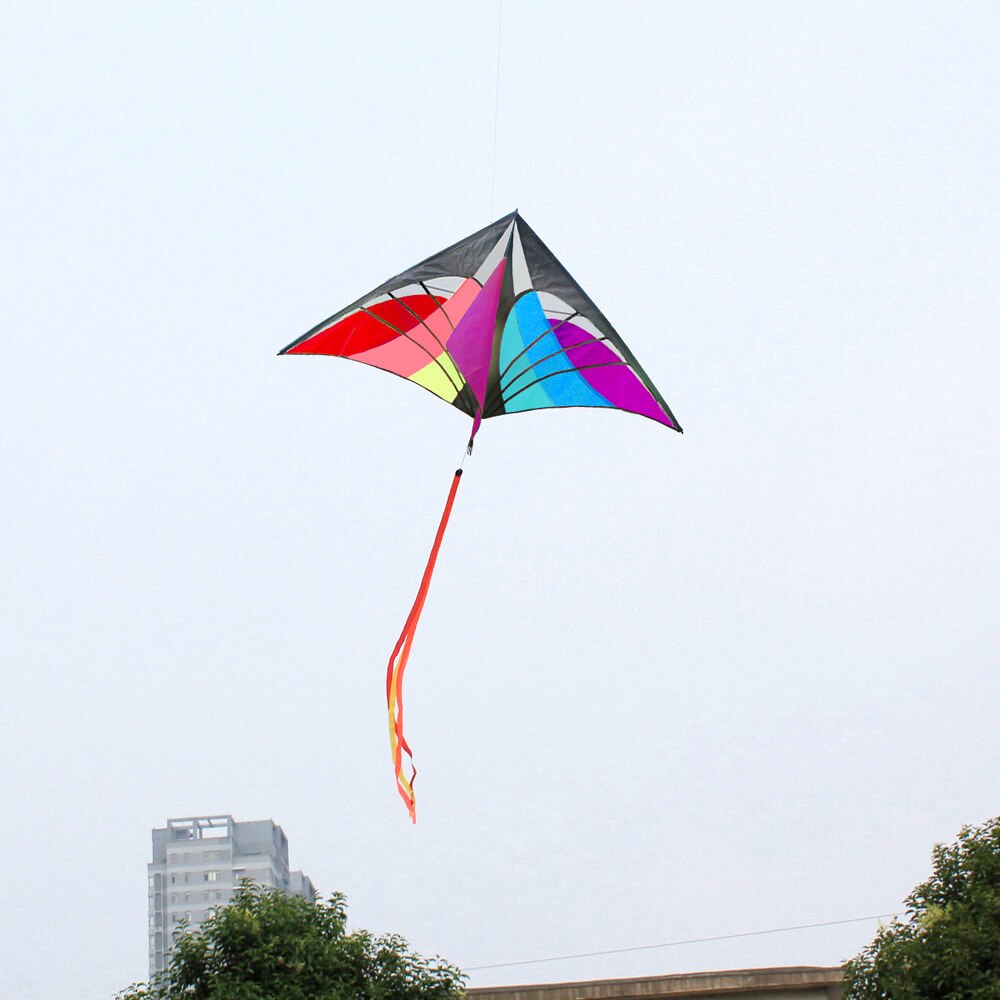Stor delta kite udendørs sport single line flyvende drage med hale til børn voksne udendørs strand park sjov dejlig