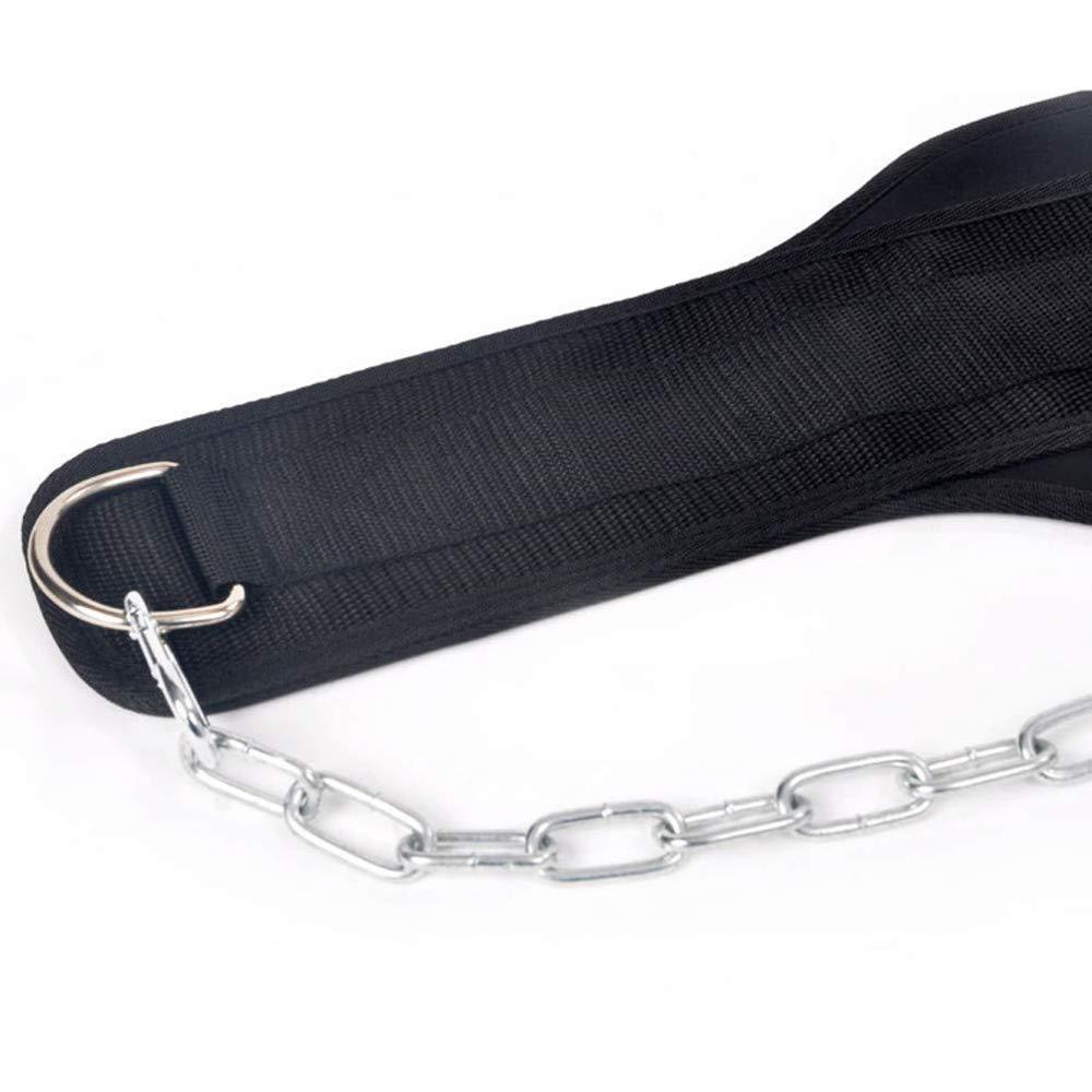 Weightlifting Belt with 33'' Metal Chain Gym Dip Belt Pull Up Load Power for Powerlifting Bodybuilding Crossfit Dumbbell Workout
