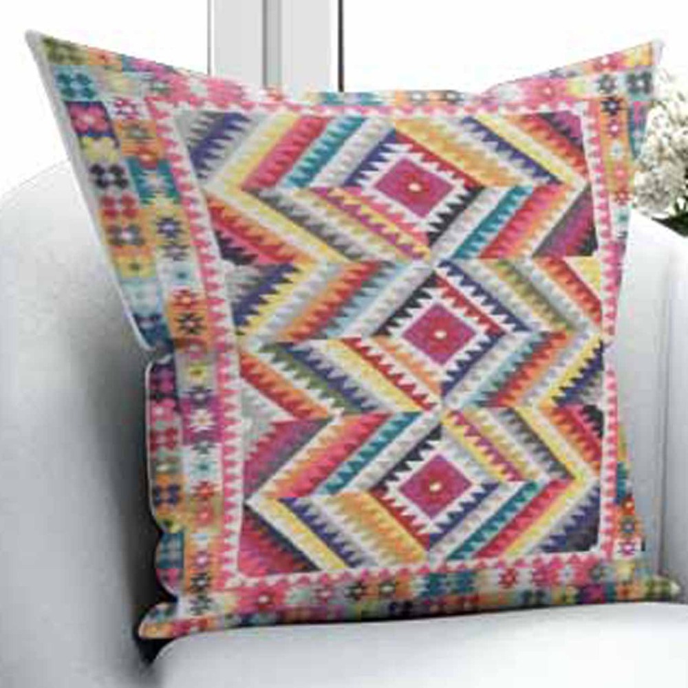 Else Red Yellow Orange Kilim Lines Ethnic Geometri... Vicedeal