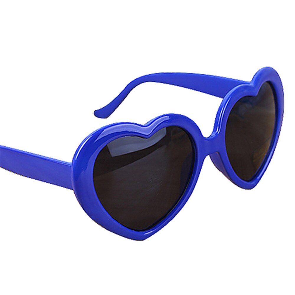 Sjove hjerteformede solbriller kvinder sommer retro kærlighed hjerteform solbriller damer shopping solbriller driverbriller: Blå