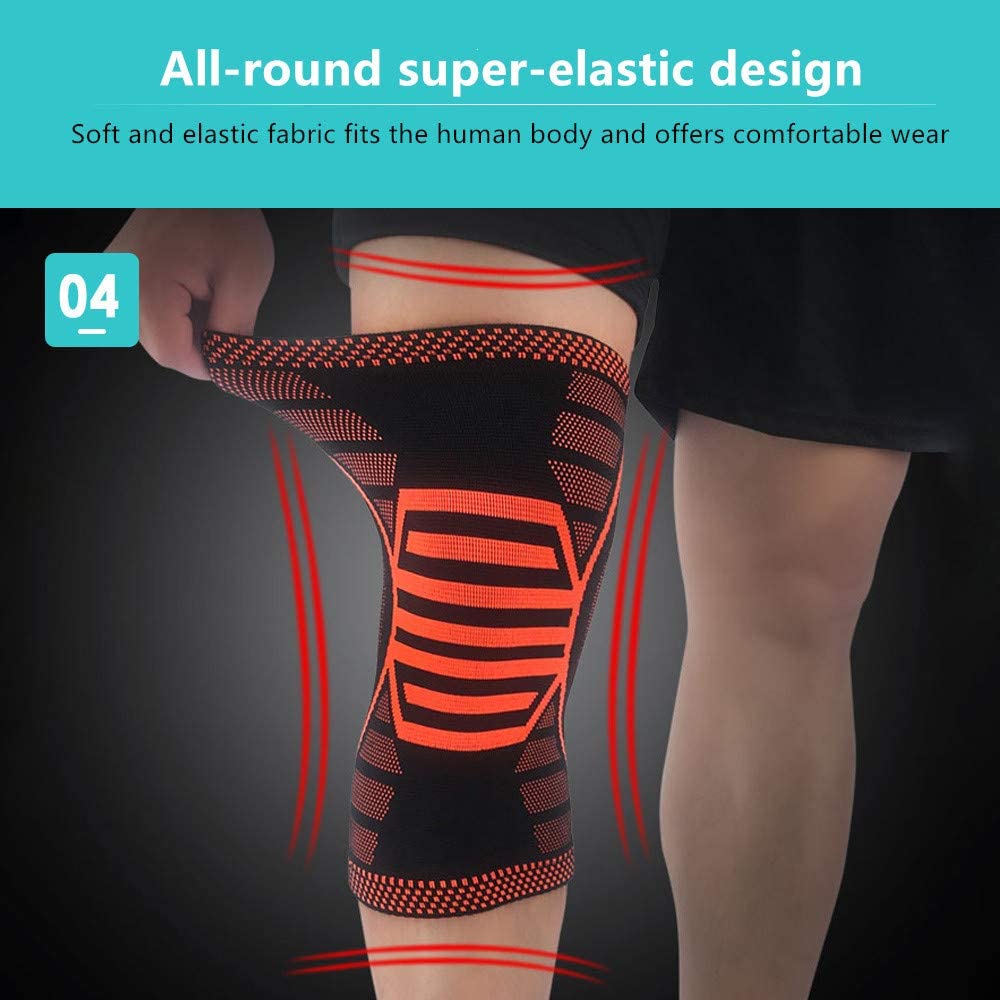 Knee Brace, Compression Knee Sleeve for Men &amp; Women Elastic Knee Pads Support Fitness Gear Basketball Volleyball Brace Protector