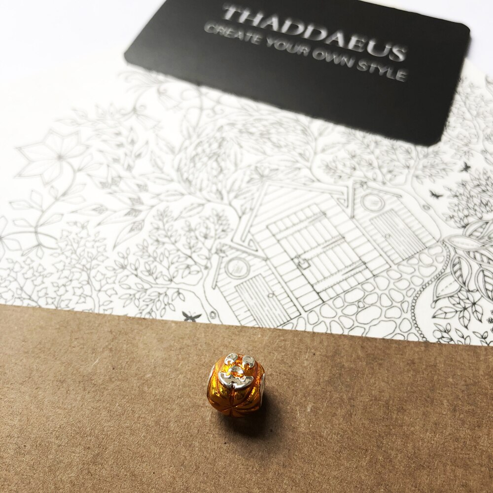 Contas halloween abóbora, prata se encaixa pulseira thomas colar europeu diy bijoux jóias accessorie presente para mulher