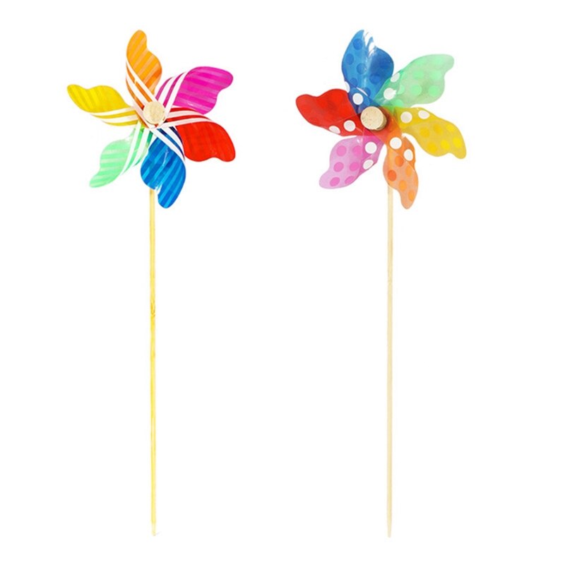 2Pcs Pinwheels Kleurrijke Speelgoed Wind Spinners Party Gunsten Cadeaus Yard Garden Outdoor Decoratie