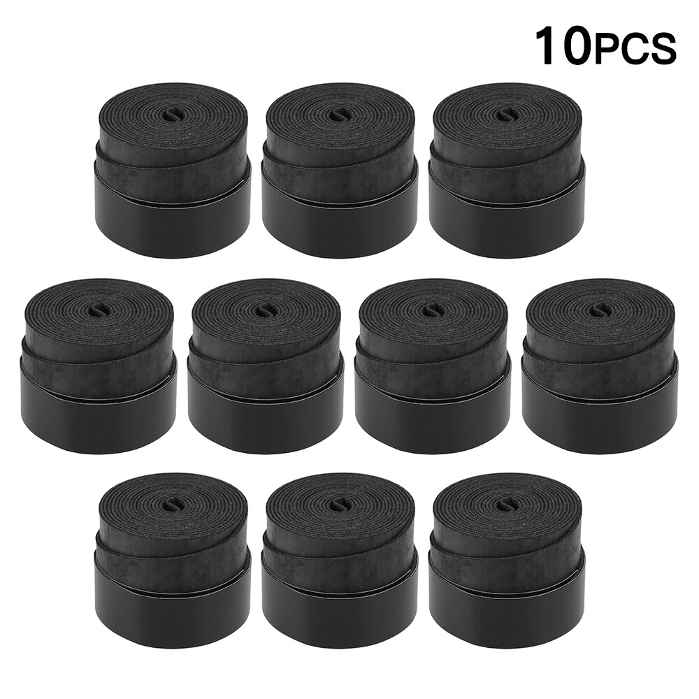 Outdoor Sport 10Pcs/25Pcs/60 Pcs Anti-Slip Tennis Badminton Racquet Grips Zweetband Polyurethaan Training oefenen: Black 10pcs
