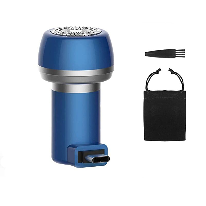 YMY Portable Magnetic Suction Phone Razor by USB Powered Electric Shaver Hair Remover Mini USB Gadgets: Type C (Blue)