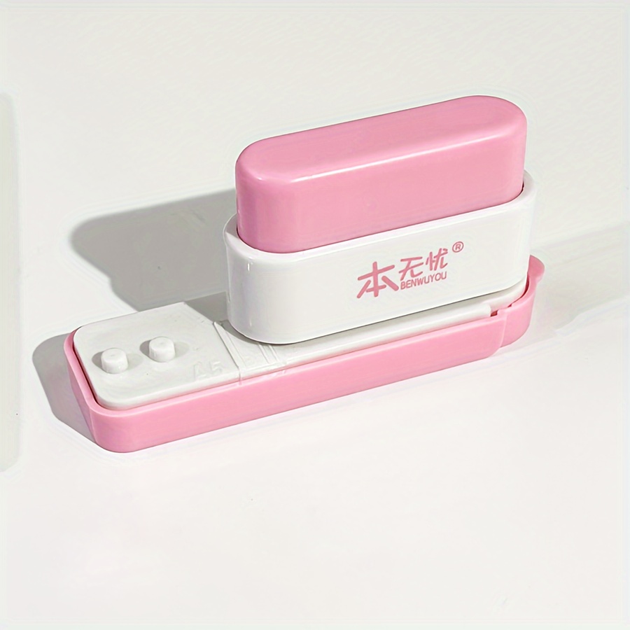 Office Desk Organizer Craft Paper Punch Tool Perfect for DIY Binding of Notebooks And Files: Pink