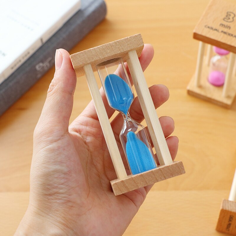 Sand Watch 1 Minute Clock 3 5 Minutes Glass Shower Timer Wood Timing Kid Mini Ornaments Home Decoration Accessories SL-MZFX