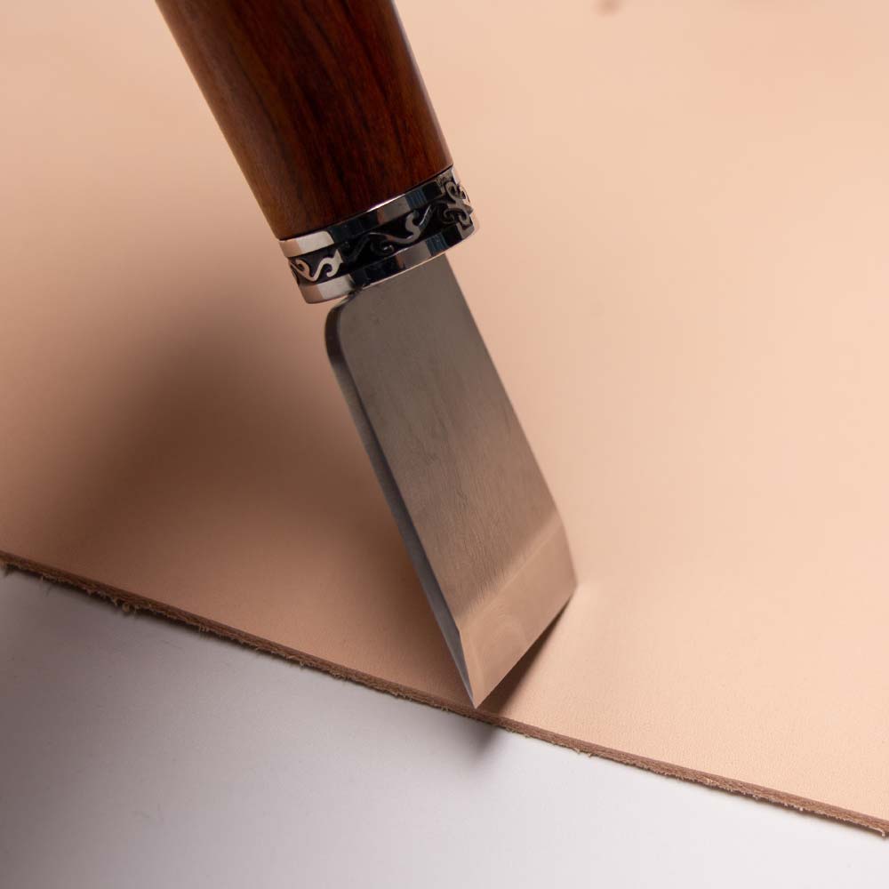 Sharp Leather Skiving Knife Cutting Knife Tools DIY Leather Craft Safety Leather Cutting Knife with Wooden Handle DIY Tool