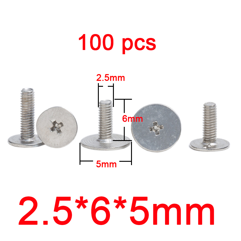 Hinge screw Screen shaft bracket screws Big head for laptop LCD top cover back case spiale screw M2 M2.5: Silver