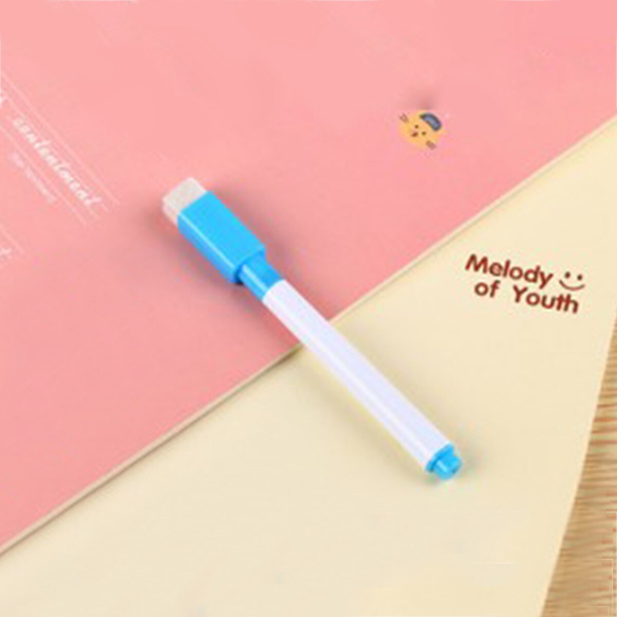 8 colors White Board Marker Pens Pen Dry Eraser Easy Wipe Whiteboard With Eraser: Light Blue