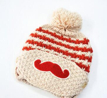 Snor dames winter warme muts met masker dames gebreide muts: Beige