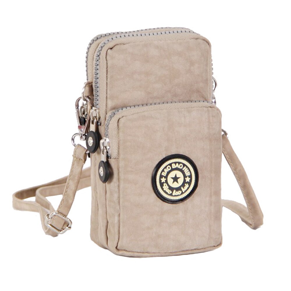 Universele Mobiele Telefoon Tas Vrouwen Zomer Herfst Schoudertas Crossbody Borst Bag Portemonnee Outdoor Taille Packs Arm Schouder Cover: khaki