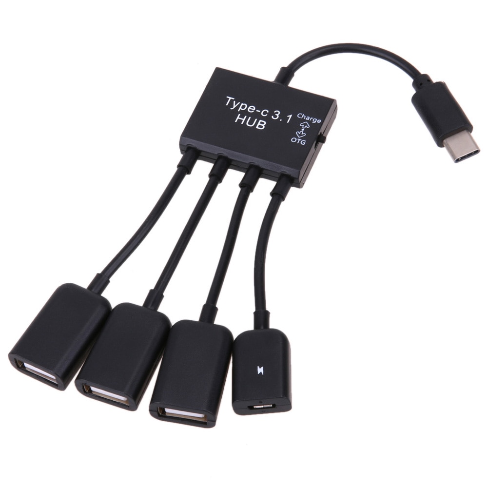 19cm 4- poorts type-c usb-hub meerdere otg-stroomoplaadkabel connector adapter usb 3.1 type c hub  to 4 usb 2.0- poorts hub