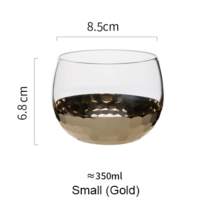 Nordisk rose guldbelægning glas kop guldvin kop juice vinglas håndlavet sund drik krus te morgenmad kop 10oz: Guld s