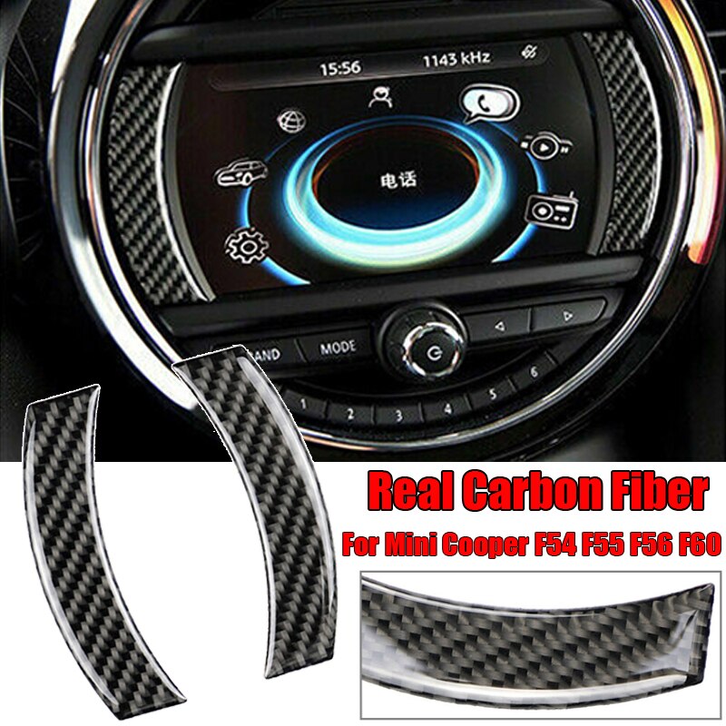 Carbon Fiber Gps Navigatie Trim Zwarte Sticker Voor Mini Cooper F54 F55 F56 F60 Interieur Accessoire Vervanging