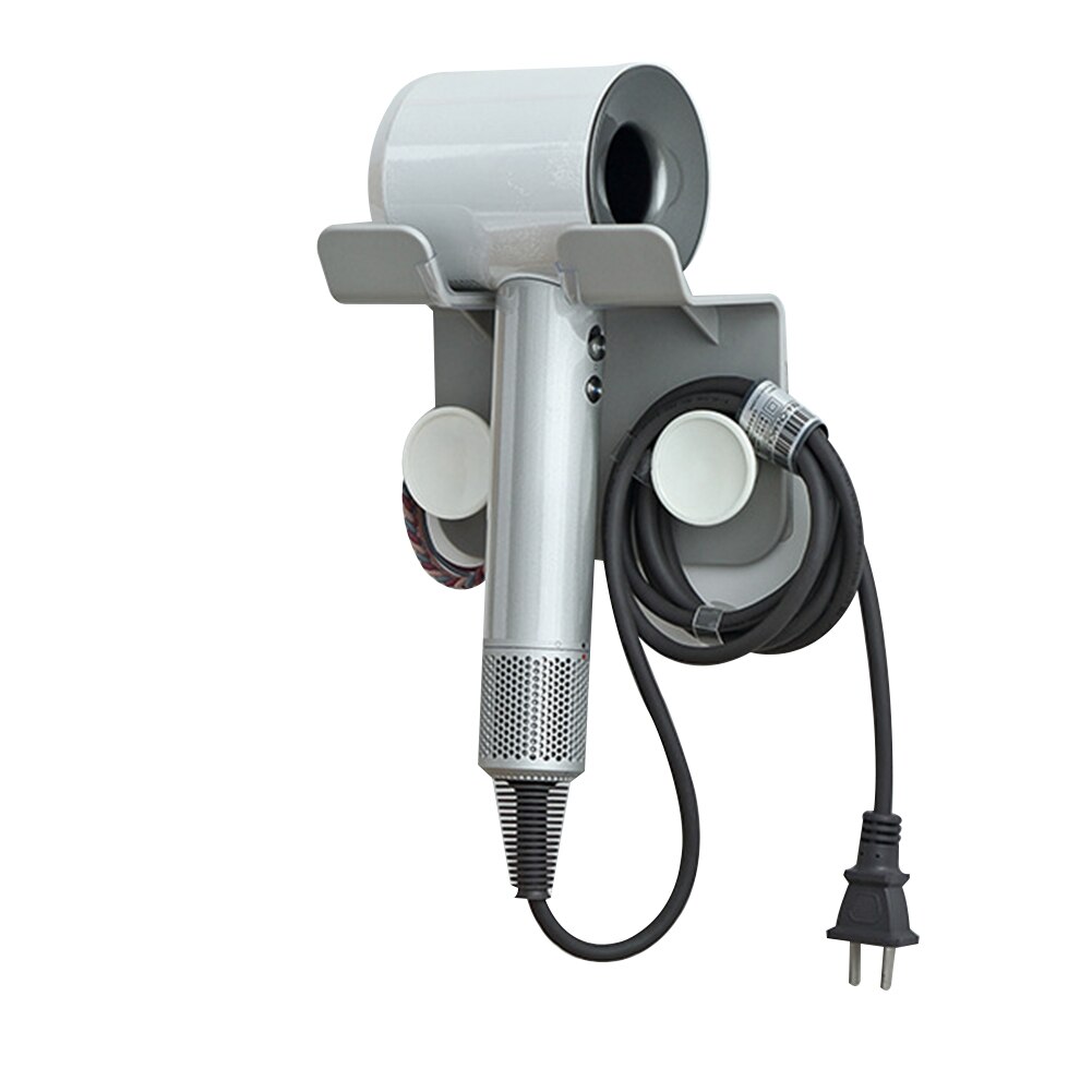 Ingen stansning krävs väggmonterad hårfön fäste ställ hårfön hållare gratis väggfäste plast förvaringsställ