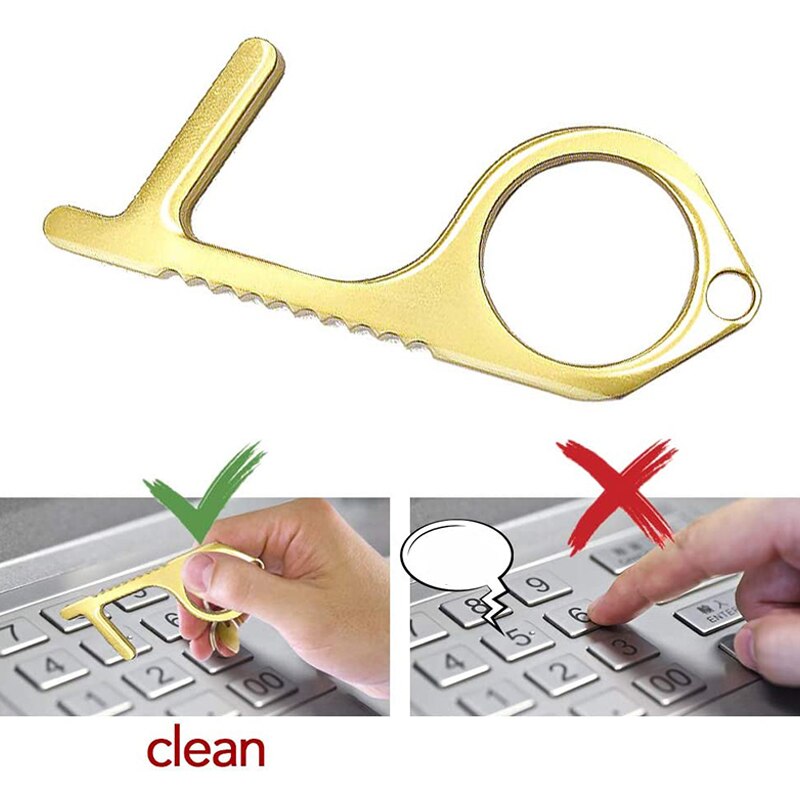 Contactless Clean Key, Reusable Portable No Press Door Opener and Hand Tool Elevator Button Pusher Tool 6 Pack