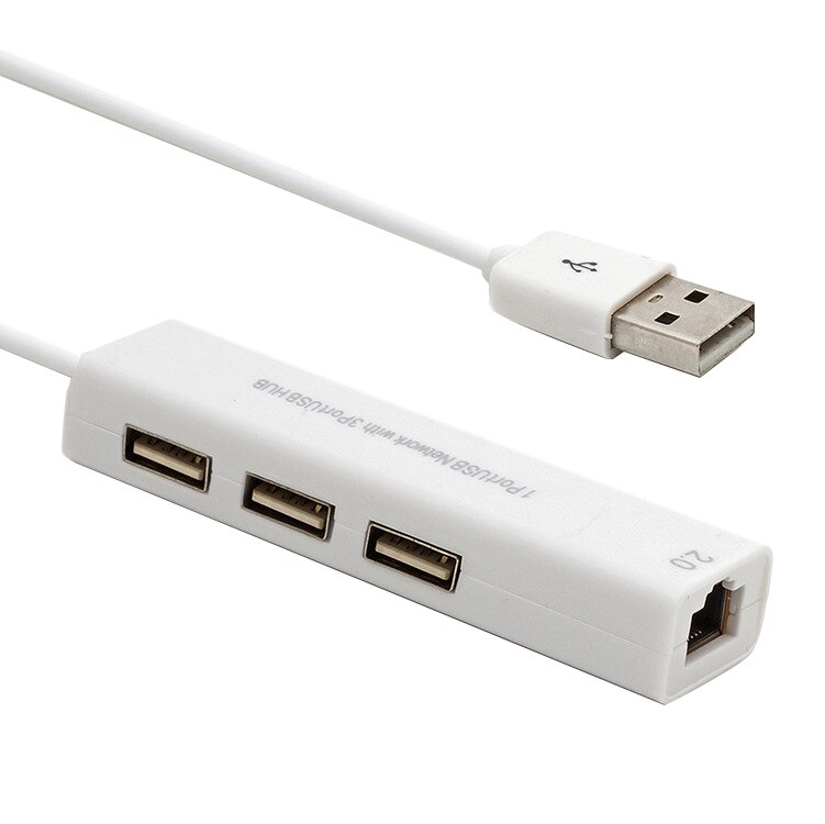 USB Hub to RJ45 Lan Network Card 10/100 Mbps Ethernet Adapter USB 2.0 Hub for Mac IOS Laptop PC Windows