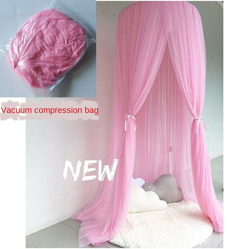 1pc Hängen Gebühr Prinzessin Moskito Netz Krone Runde Bildschirm Baldachin Insekten Bett Schleier Garten Camping Anti-Moskito freundlicher zimmer Deko: hell Rosa mit Tasche