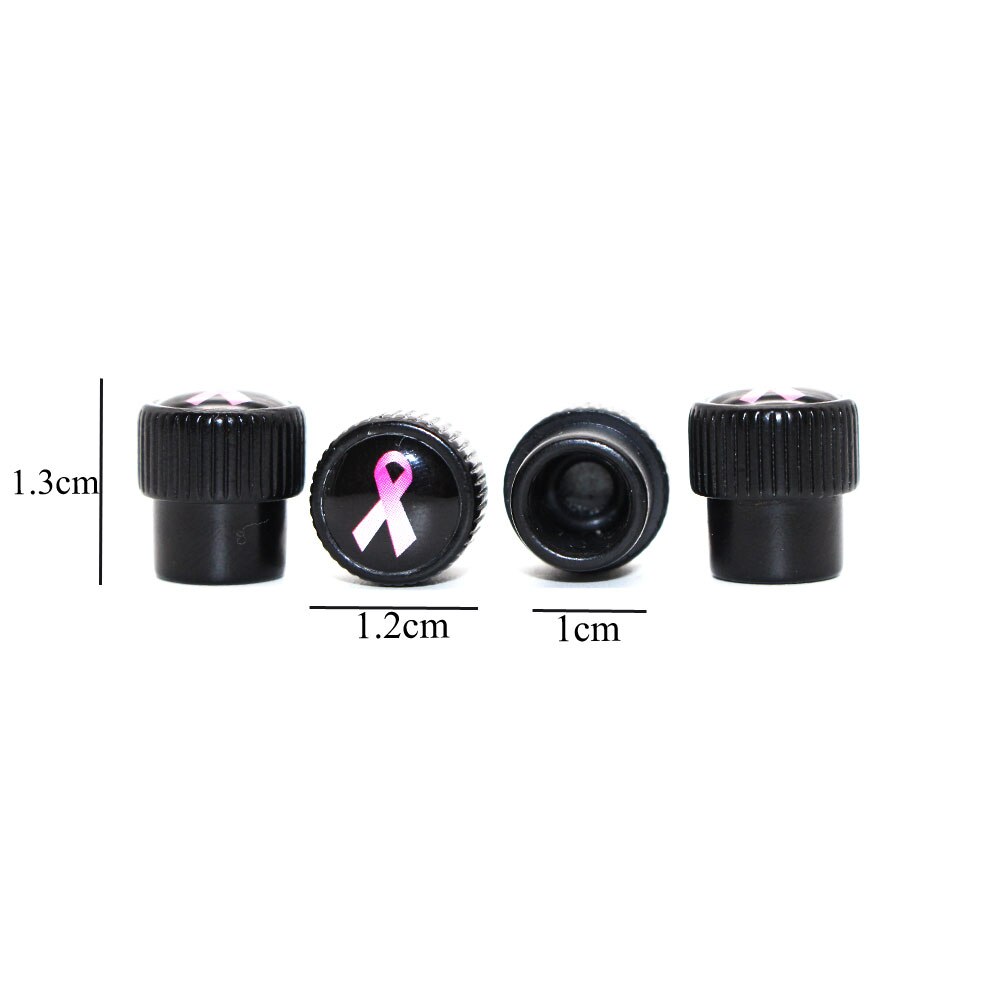 4 Stks/set Zinklegering Roze Lint Stijl Ventiel Cap Tire Wheel Stem Air Valve Caps Voor Auto 'S