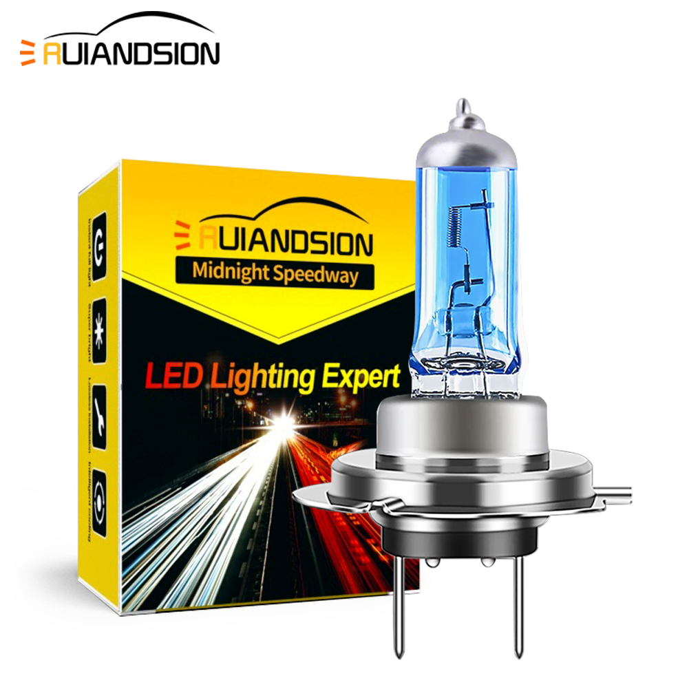 Ampoule halogène H1 H3 H7, 2 pièces, blanc 12V 55W 100W, phare de voiture en verre bleu jaune, lumière automatique, feu antibrouillard au xénon, lampes de voiture 24V