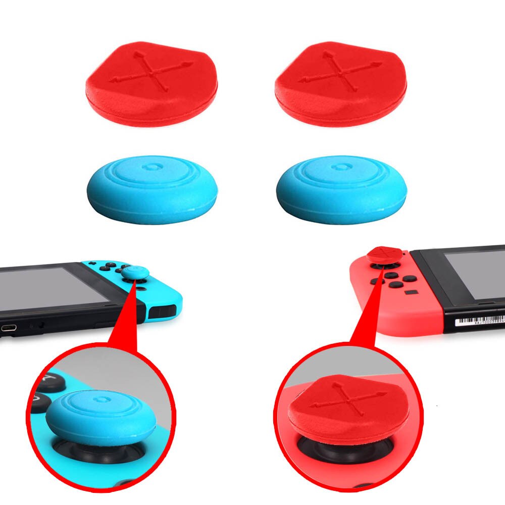 Stylet x2 avec capuchons de bouton de pouce analogiques amovibles en Silicone, pour nintendo Switch Lite et NS, Kit de couverture de contrôleur