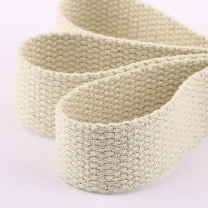 Rouleau de sangle Beige 100% coton, 50 Yards/rouleau, ruban en toile de 1.5mm d&#39;épaisseur 20mm 25mm 38mm, sangle pour sac à dos, accessoires de couture