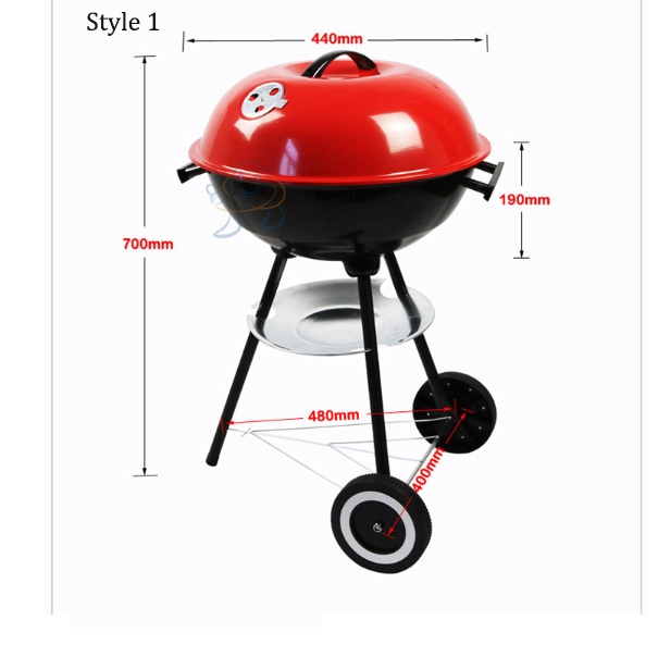 17 Inch Oven Portable barbecue Charcoal Grill BBQ Kitchen tool Party appliance Outdoor BBQ solutions easy assemble and pack up: Default Title