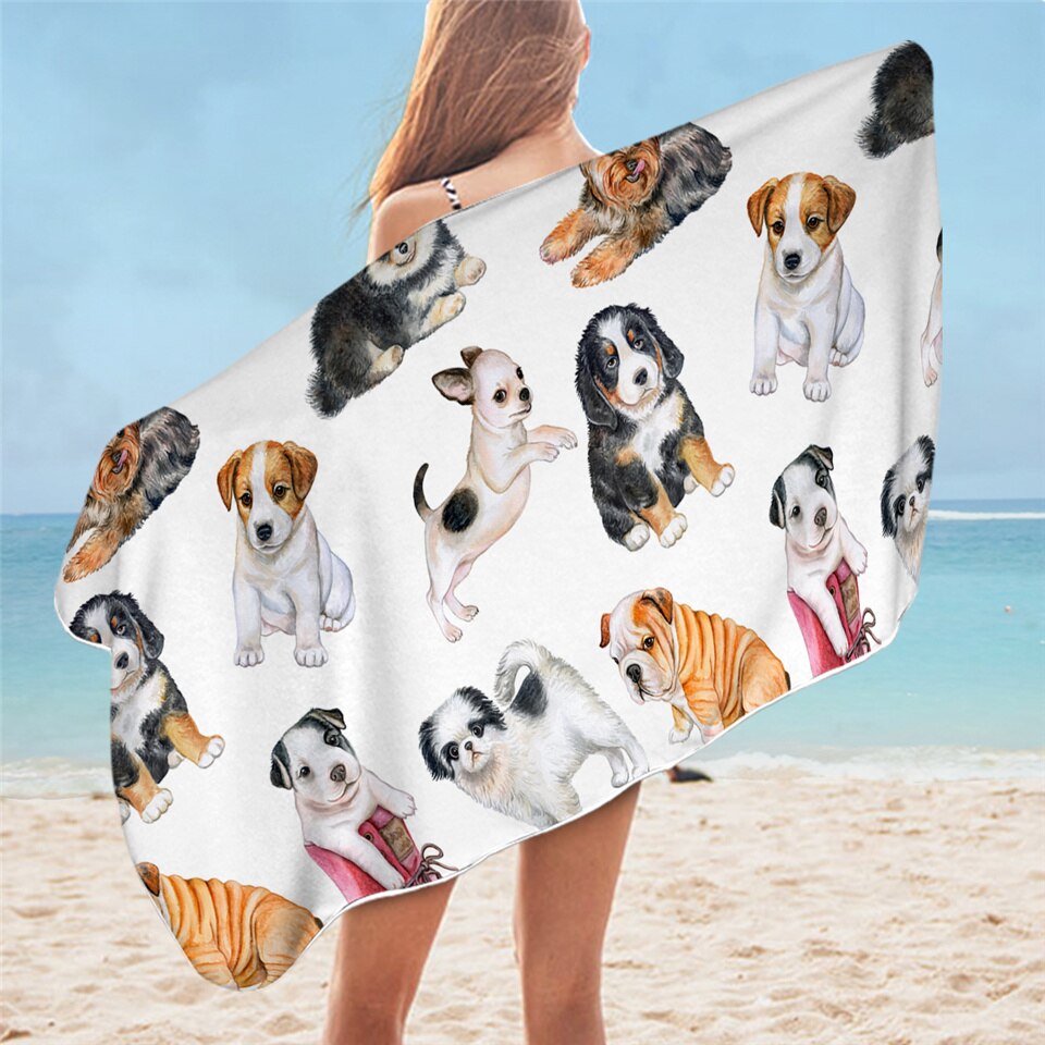 BeddingOutlet-Toalla de baño Hippie Pug para adulto, toalla de playa de microfibra con dibujos de animales, manta de Bulldog, 75x150cm: 8