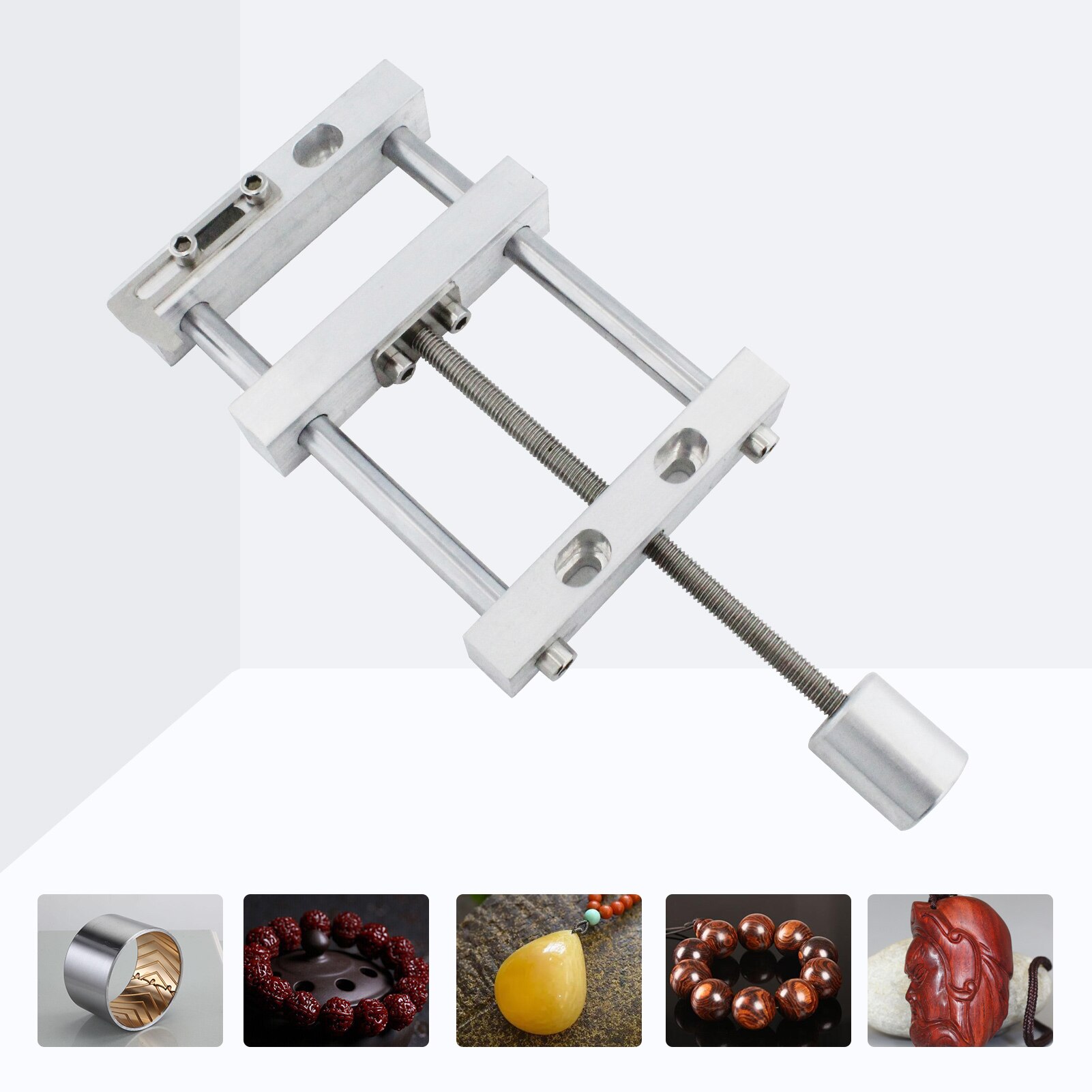 KKmoon 3.5 Inch Woodworking Mini Drill Press Vise Metal Bench Vise Table Flat Clamp C Clamp for Carving Walnut Metal Engraving