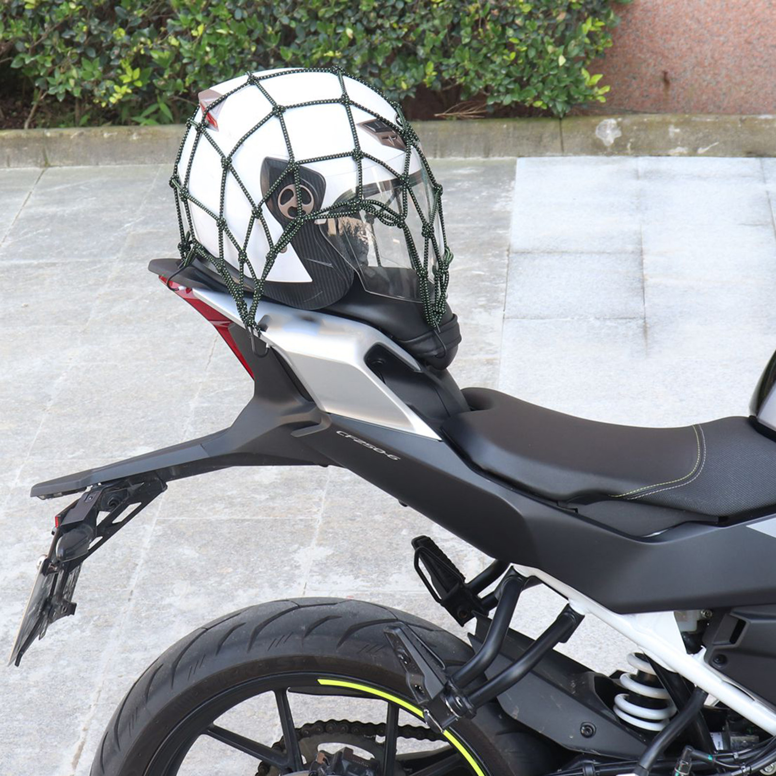 Large Capacity Motorcycle Helmet Mesh Net Motorcycle Cargo Net Protective Gears Luggage Hooks Motorcycle Accessories Organizer