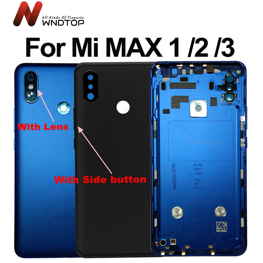 Para xiaomi mi max 3 bateria capa traseira da porta de volta caso habitação max3 chassi médio para xiaomi mi max 2 bateria capa e lente