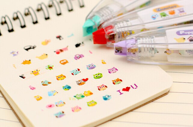 Cinta de corrección decorativa Kawaii de varios patrones, Corrector para diario, papelería, suministros escolares, accesorios