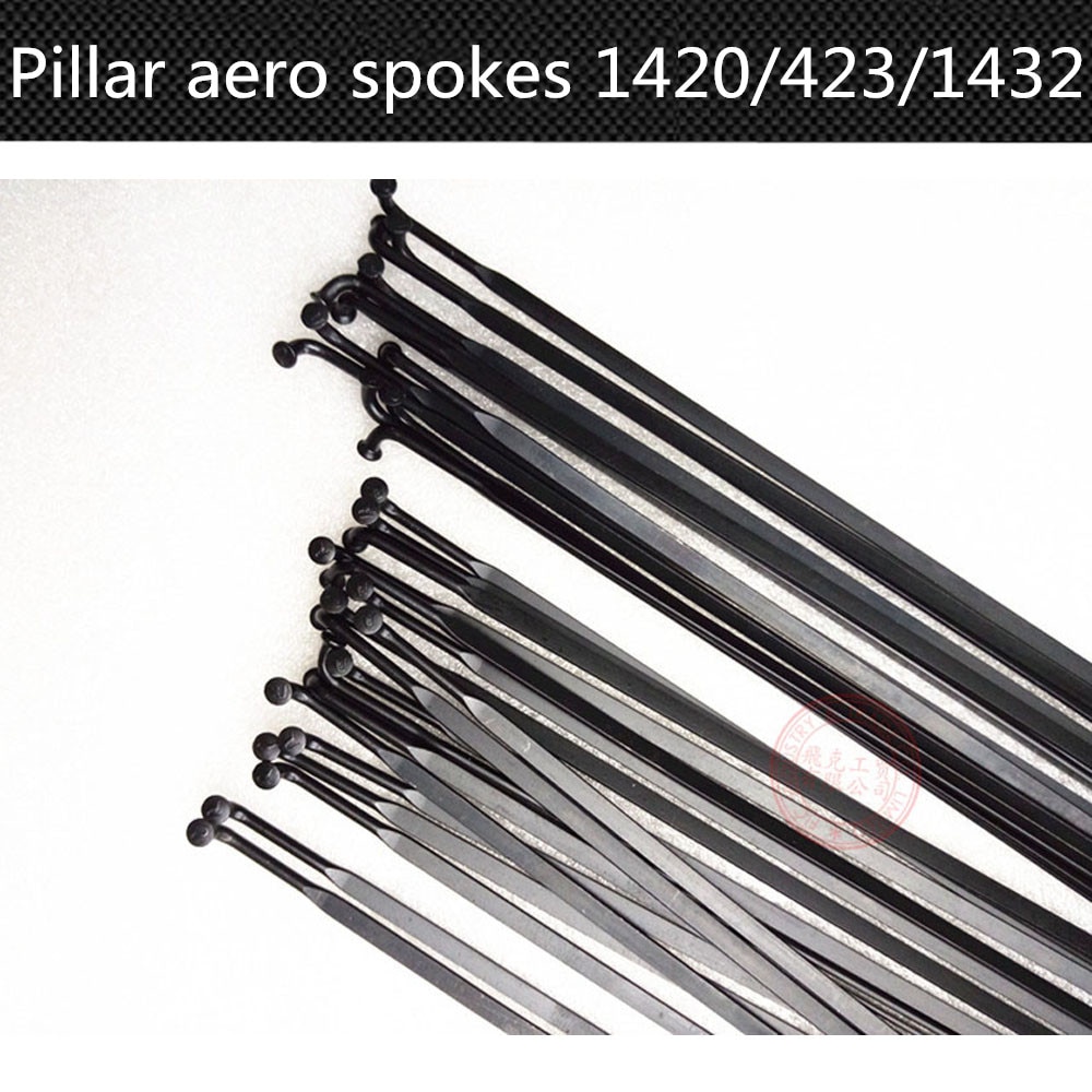 Original Pillar PSR aero spokes 1420/1423/1432 J-bend bicycle spokes straight pull spokes black blade spokes for bicycle wheels