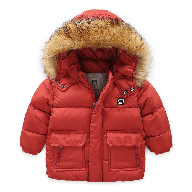 Ircomll Kinderen Jas Voor Jongen Verdikte Warm Met Pocket Kids Kinderen Jas Kinderen Park Kinderkleding 2-7Y: Dark Red / 5T