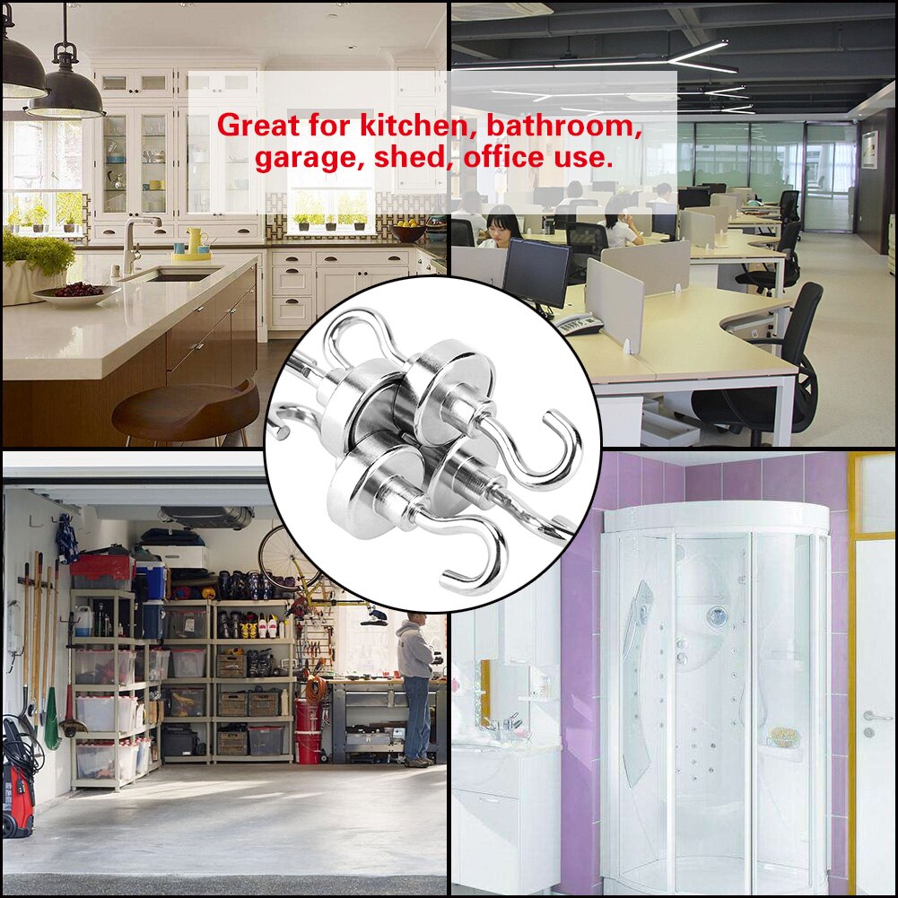 Gancho magnético fuerte, herramientas de organización de Metal para el hogar, cocina, dormitorio, oficina, armario, imán de gancho súper potente, 6 uds.