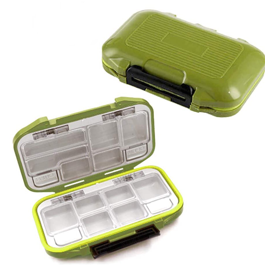 Fishing Tackle Box Waterproof Fishing Gear Accessories Bait Lure Hooks Storage Boxes Fishing Tackle Box Large 12/24/30 Grid: S Green A Type