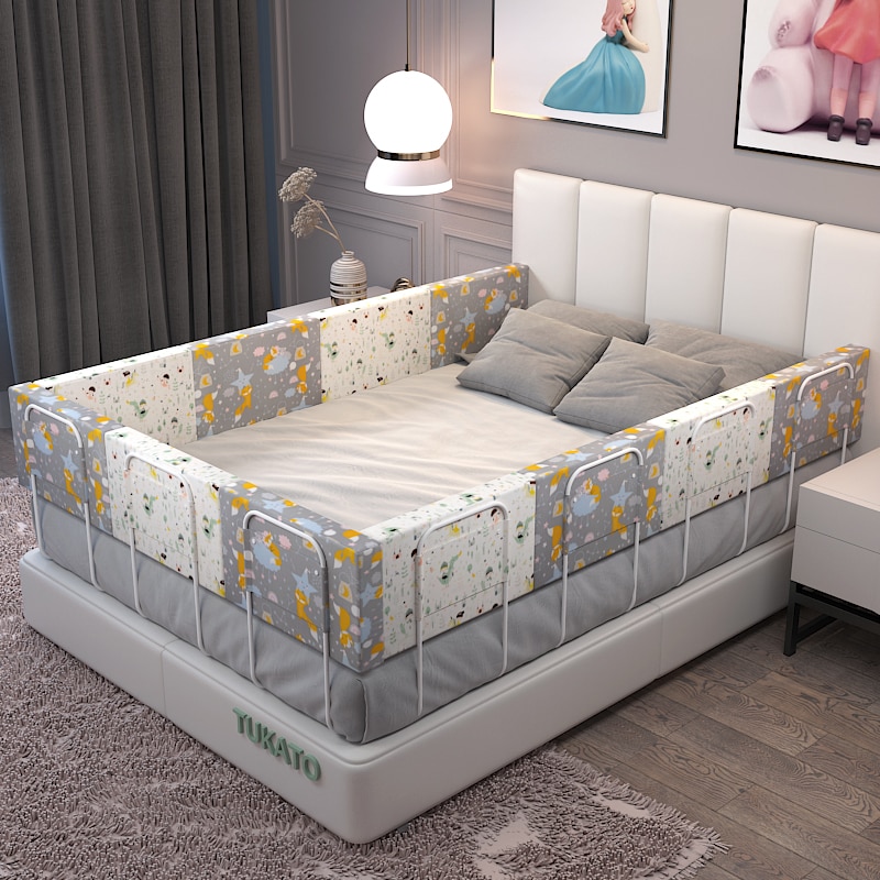 28cm Height Baby Bed Rail Guard Height Adjustable Anti-collision Guardrail Children's Bed Fence Bed General Soft Gate Crib Rail