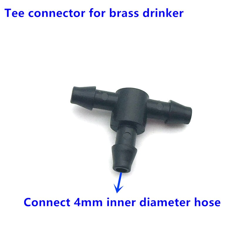 Rata ratón bebedero de boquilla de agua automática rata alimentador con acero inoxidable tarjeta hámster conejos roedores para beber suministros: T shape connector