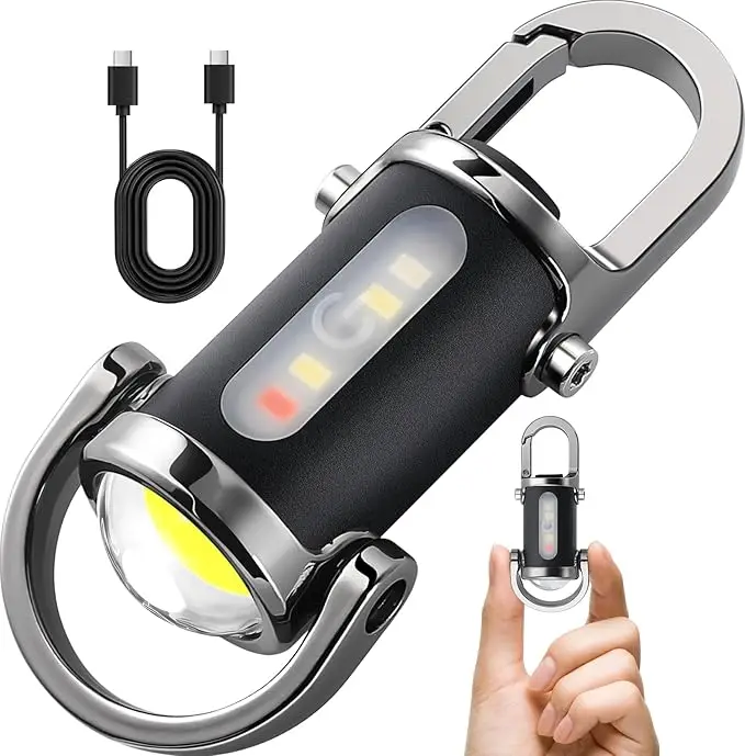 Wiederaufladbare Schlüsselanhänger-Taschenlampen, 800 Lumen, EDC-COB-Arbeitslicht, 7 Modi, Notfall-Schlüsselanhänger-Licht zum Spazierengehen, Suchen, Wandern: Default Title