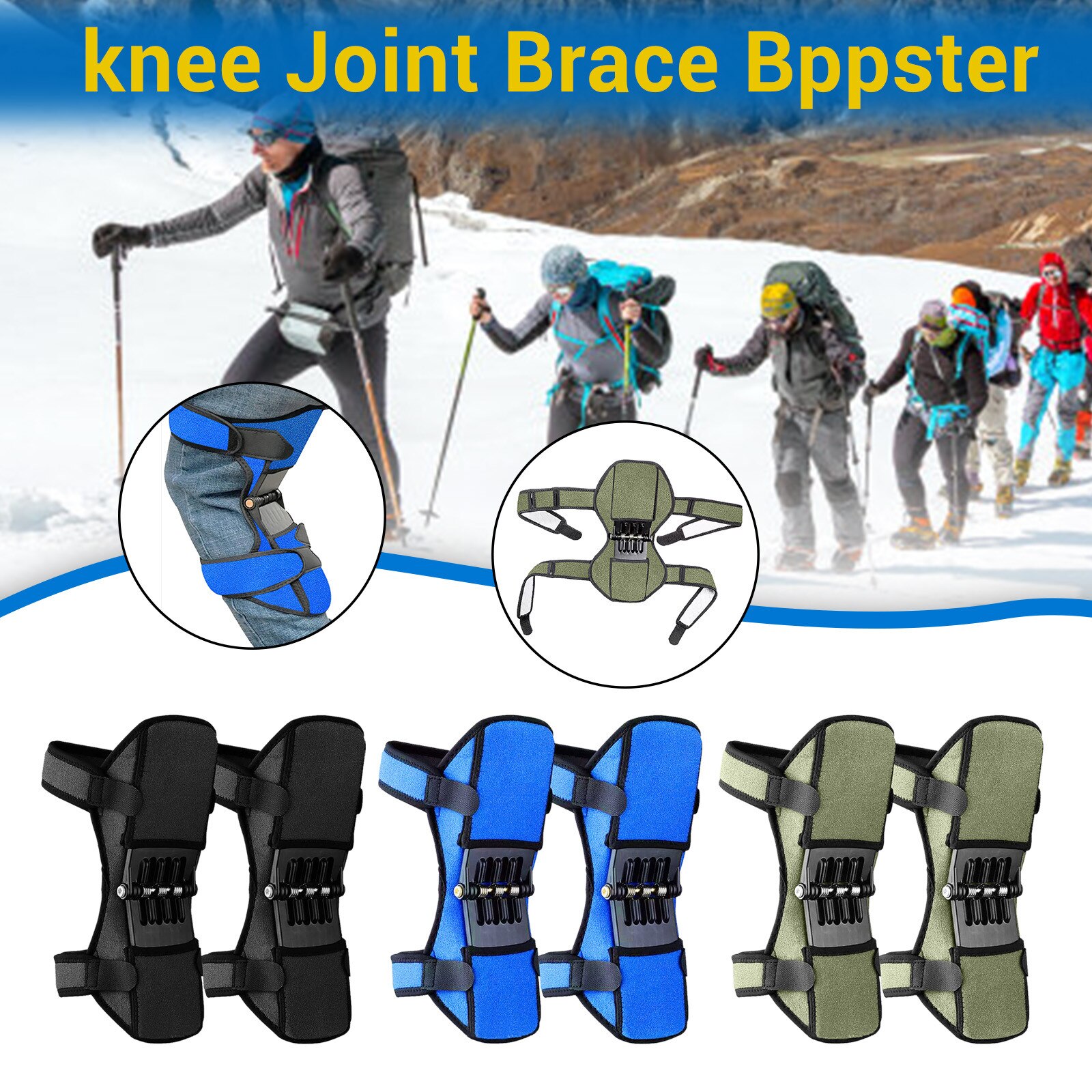 Knie Ondersteuning Patella Booster Voorjaar Knie Brace, Geschikt Voor Outdoor Bergbeklimmen, Squat En Skiën Gym Sport Knie Pads