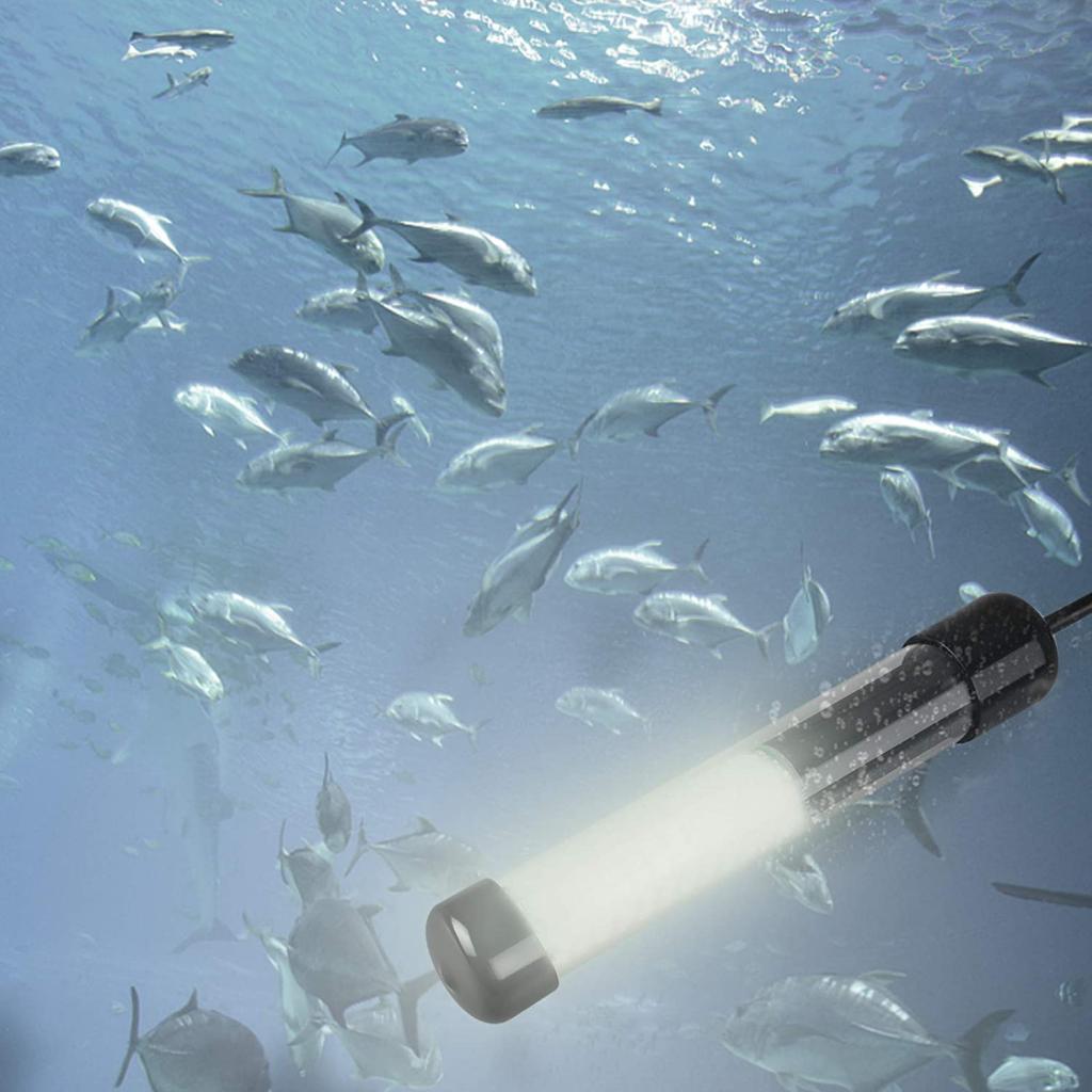 Underwater Fishing Light 12V Super Bright LED Night Fishing Finder Underwater Fishing Attracting Lamp 16.4ft Power Cord: White