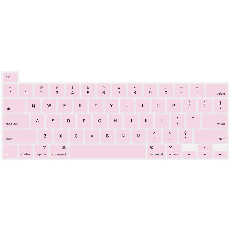 US style keyboard protector For Macbook Pro 16 inch keyboard cover A2141 silicone waterproof keyboard skin: Light Pink