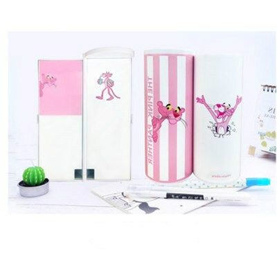 Meisjes Grade 4 Droom Pen Box Mode Penhouder Verse Jongen Basisschool Cilinder multifunctionele Schrijfmap Briefpapier tas: Naughty Pink Leopard
