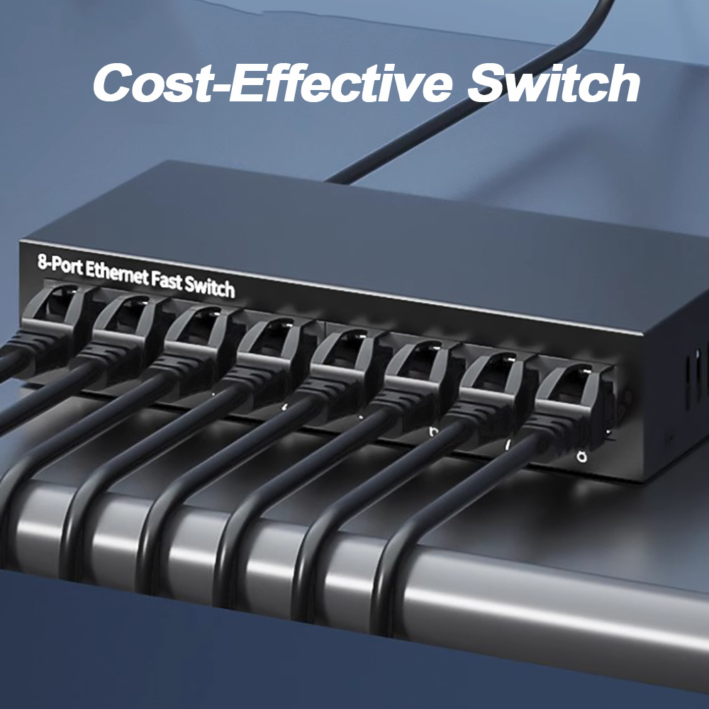 EU PLUG 5/8 Port 10/100Mbps Network Switches Mini Ethernet Fast Network Switch Splitter For Home Office