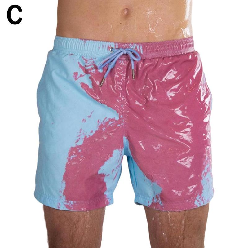 Bicchierini della spiaggia degli uomini, cambiamento di colore di acqua, pantaloni della spiaggia di colore sh calzoncini da bagno, di grandi dimensioni di temperatura cambio rapido a secco, sens E9G3: L / C