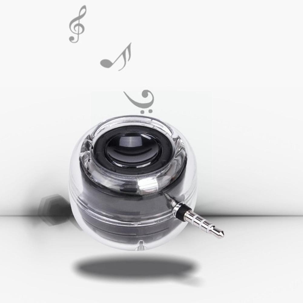 Portable Hifi 3d Surround 3.5mm Aux Audio Jack Mini Wireless Round Shape Powerful Crystal Speaker For Phone Tablet V5m6